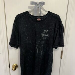 Vintage Style Harley Davidson Acid Wash Tee Stillwater OK Shirt Size L